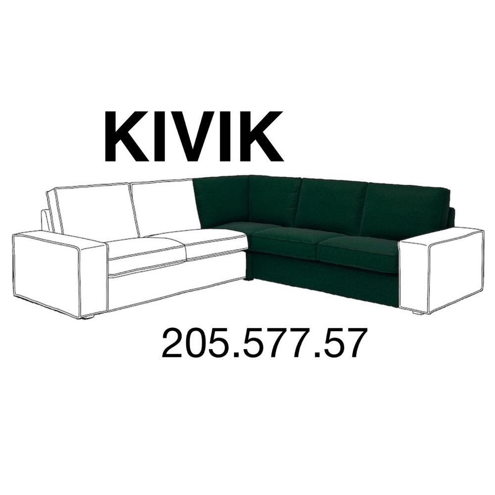 IKEA KIVIK Slipcover Cover corner sectional, Tallmyra dark green - 205.577.57